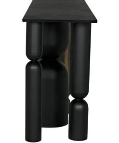 Console Tables Noir Figaro Console, Black Metal And Aged Brass Finish