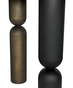 Console Tables Noir Figaro Console, Black Metal And Aged Brass Finish