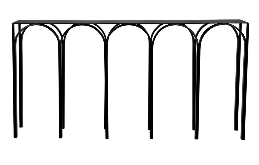 Console Tables Noir Abbey Console, Black Steel 5 Console Tables Noir Abbey Console, Black Steel