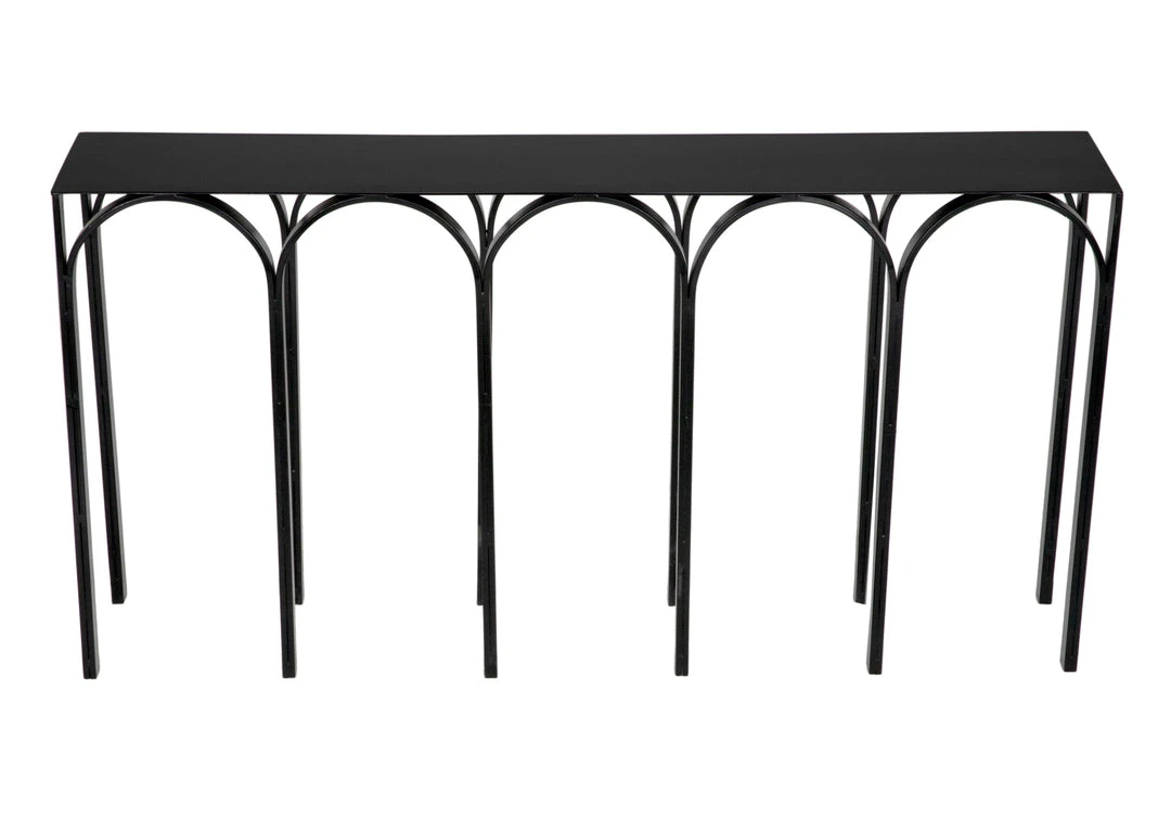 Console Tables Noir Abbey Console, Black Steel 6 Console Tables Noir Abbey Console, Black Steel