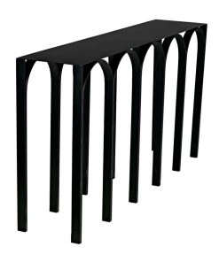 Console Tables Noir Abbey Console, Black Steel 12 Console Tables Noir Abbey Console, Black Steel