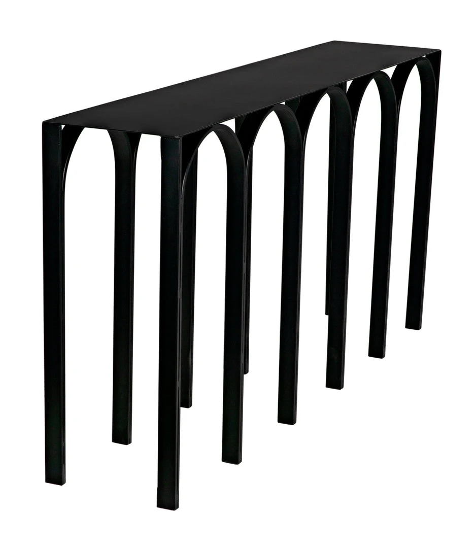Console Tables Noir Abbey Console, Black Steel 7 Console Tables Noir Abbey Console, Black Steel