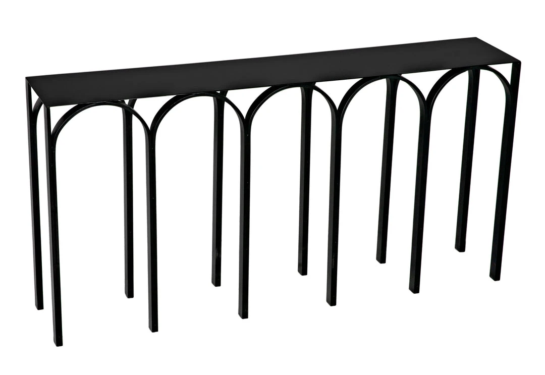 Console Tables Noir Abbey Console, Black Steel 3 Console Tables Noir Abbey Console, Black Steel