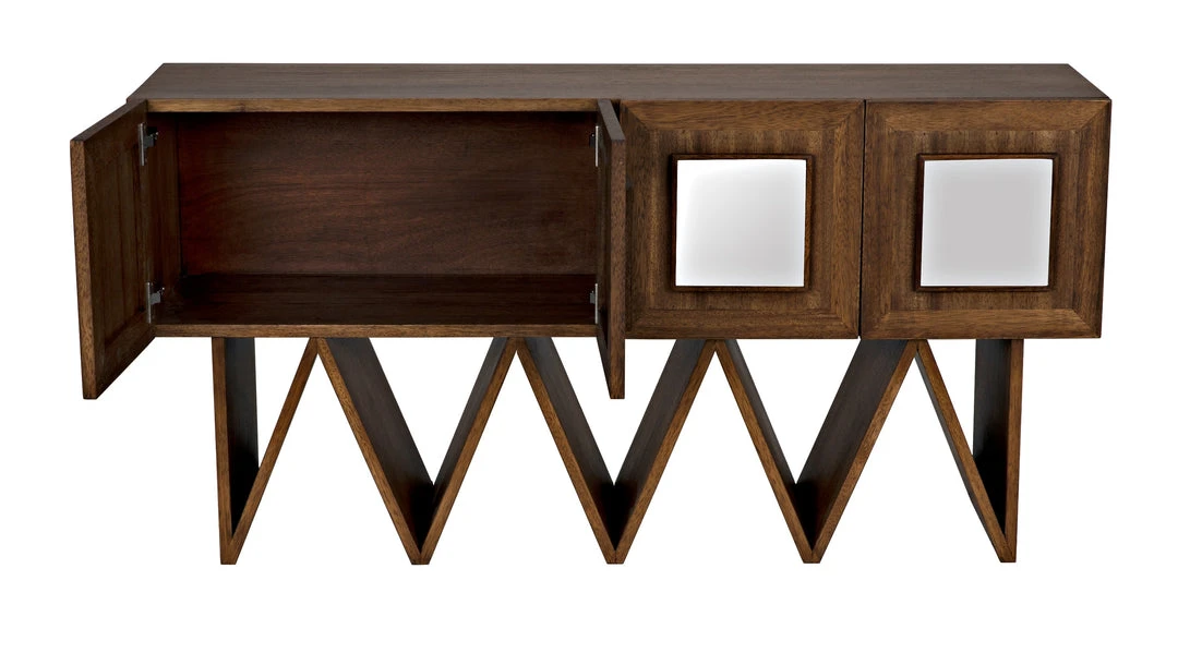 Media Consoles & TV Stands Noir Jean-Michel Sideboard, Dark Walnut With Mirror 7 Media Consoles & TV Stands Noir Jean-Michel Sideboard, Dark Walnut With Mirror