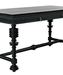 HOME OFFICE Noir Portuguese Desk, Small, 60,, Hand Rubbed Black