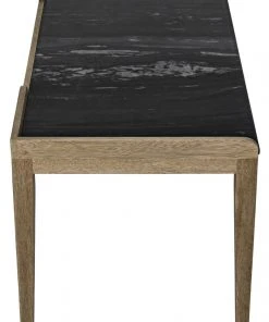 HOME OFFICE Noir Wod Ward Desk, Bleached Walnut With Stone Top