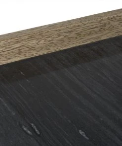 HOME OFFICE Noir Wod Ward Desk, Bleached Walnut With Stone Top