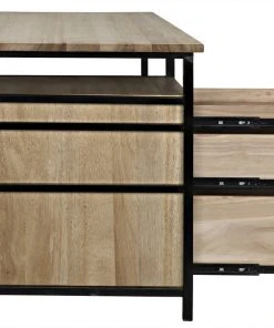 HOME OFFICE Noir Nabucco Desk, Bleached Walnut And Metal