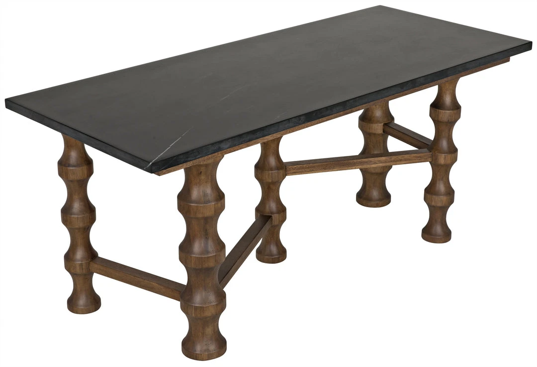 Noir Creo Desk With Stone Top, Dark Walnut HOME OFFICE 6 Noir Creo Desk With Stone Top, Dark Walnut HOME OFFICE
