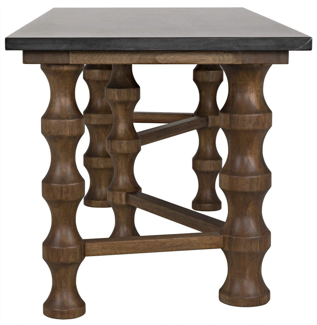 Noir Creo Desk With Stone Top, Dark Walnut HOME OFFICE 7 Noir Creo Desk With Stone Top, Dark Walnut HOME OFFICE