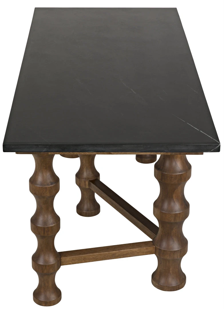 Noir Creo Desk With Stone Top, Dark Walnut HOME OFFICE 8 Noir Creo Desk With Stone Top, Dark Walnut HOME OFFICE