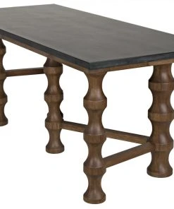 Noir Creo Desk With Stone Top, Dark Walnut HOME OFFICE 17 Noir Creo Desk With Stone Top, Dark Walnut HOME OFFICE