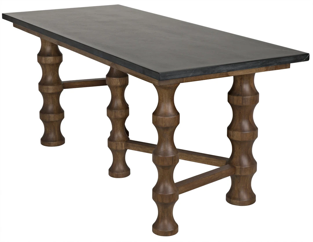 Noir Creo Desk With Stone Top, Dark Walnut HOME OFFICE 9 Noir Creo Desk With Stone Top, Dark Walnut HOME OFFICE