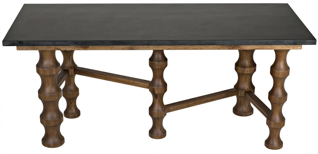 Noir Creo Desk With Stone Top, Dark Walnut HOME OFFICE 10 Noir Creo Desk With Stone Top, Dark Walnut HOME OFFICE