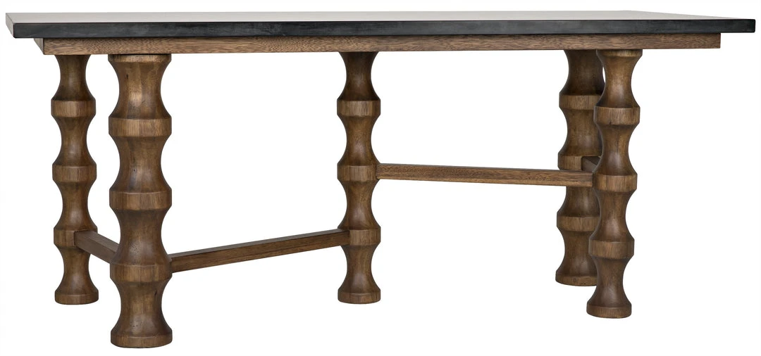Noir Creo Desk With Stone Top, Dark Walnut HOME OFFICE 3 Noir Creo Desk With Stone Top, Dark Walnut HOME OFFICE