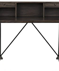 HOME OFFICE Noir Croft Desk With Metal, Ebony Walnut