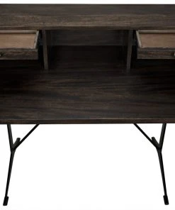HOME OFFICE Noir Croft Desk With Metal, Ebony Walnut
