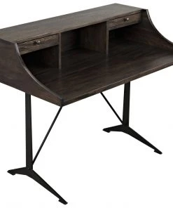 HOME OFFICE Noir Croft Desk With Metal, Ebony Walnut