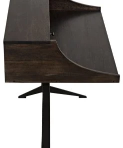 HOME OFFICE Noir Croft Desk With Metal, Ebony Walnut