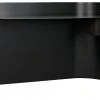 HOME OFFICE Noir Scarlett Desk, Black Metal With Ebony Walnut Drawers