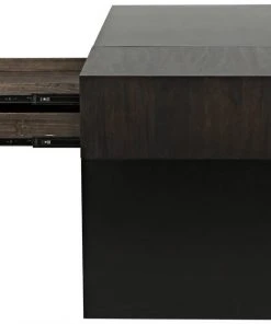 HOME OFFICE Noir Alvaro Desk, Black Metal, Ebony Walnut