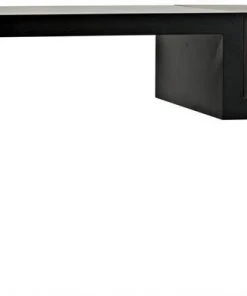 HOME OFFICE Noir Alvaro Desk, Black Metal, Ebony Walnut