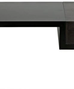 HOME OFFICE Noir Alvaro Desk, Black Metal, Ebony Walnut
