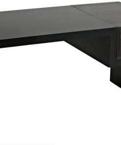 HOME OFFICE Noir Alvaro Desk, Black Metal, Ebony Walnut