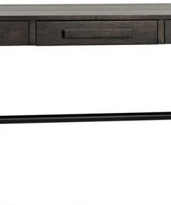 Noir Berlin Desk, Ebony Walnut With Metal