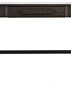 Noir Berlin Desk, Ebony Walnut With Metal