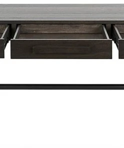 Noir Berlin Desk, Ebony Walnut With Metal