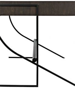 Noir Berlin Desk, Ebony Walnut With Metal