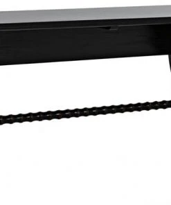 Noir Mephistopheles Desk, Hand Rubbed Black With Light Brown Trim HOME OFFICE