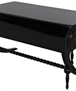 Noir Mephistopheles Desk, Hand Rubbed Black With Light Brown Trim HOME OFFICE