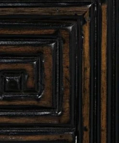 HOME OFFICE Noir Barzini Desk, Hand Rubbed Black With Light Brown Trim