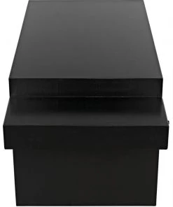 HOME OFFICE Noir Barzini Desk, Hand Rubbed Black With Light Brown Trim