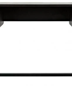 Noir Voltes Desk, Ebony Walnut, Black Metal