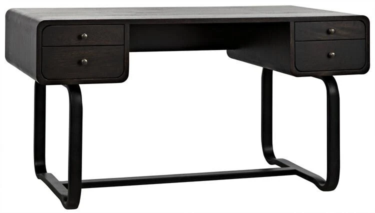 Noir Voltes Desk, Ebony Walnut, Black Metal 5 Noir Voltes Desk, Ebony Walnut, Black Metal