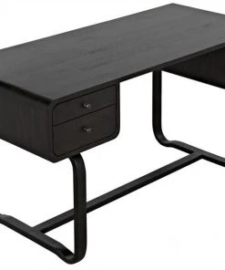 Noir Voltes Desk, Ebony Walnut, Black Metal 18 Noir Voltes Desk, Ebony Walnut, Black Metal