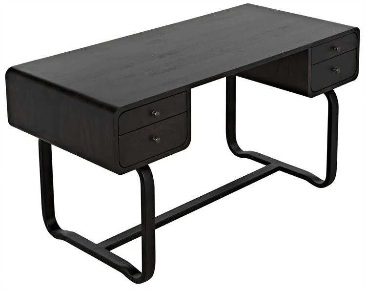 Noir Voltes Desk, Ebony Walnut, Black Metal 9 Noir Voltes Desk, Ebony Walnut, Black Metal