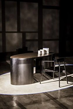 Noir Marigold Desk, Ebony Walnut, Black Metal 12 Noir Marigold Desk, Ebony Walnut, Black Metal