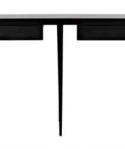 HOME OFFICE Noir Elijah Desk, Black Metal And Ebony Walnut