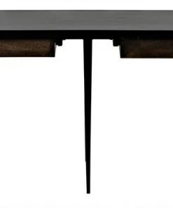 HOME OFFICE Noir Elijah Desk, Black Metal And Ebony Walnut