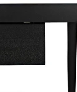 HOME OFFICE Noir Elijah Desk, Black Metal And Ebony Walnut