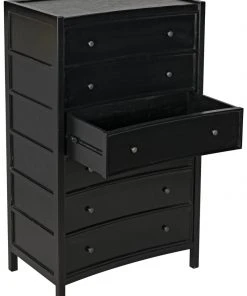 Noir Hampton Tall Boy, Hand Rubbed Black