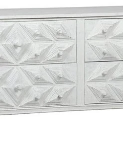 Noir Giza 4 Drawer Dresser, White Weathered
