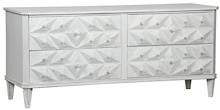 Noir Giza 4 Drawer Dresser, White Weathered 3 Noir Giza 4 Drawer Dresser, White Weathered