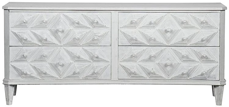 Noir Giza 4 Drawer Dresser, White Weathered 4 Noir Giza 4 Drawer Dresser, White Weathered