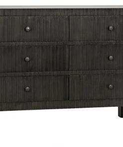 Noir Conrad 6 Drawer Dresser, Pale