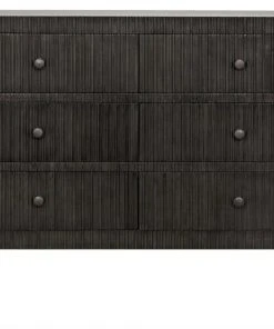 Noir Conrad 6 Drawer Dresser, Pale